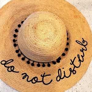 Floppy Straw Beach Hat Do Not Disturb